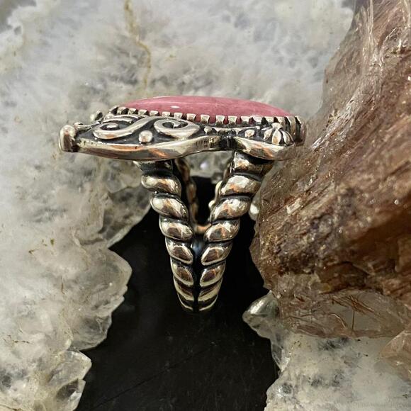 Carolyn Pollack Sterling Silver Pink Rhodonite Butterfly Ring For Women - Picture 6 of 10